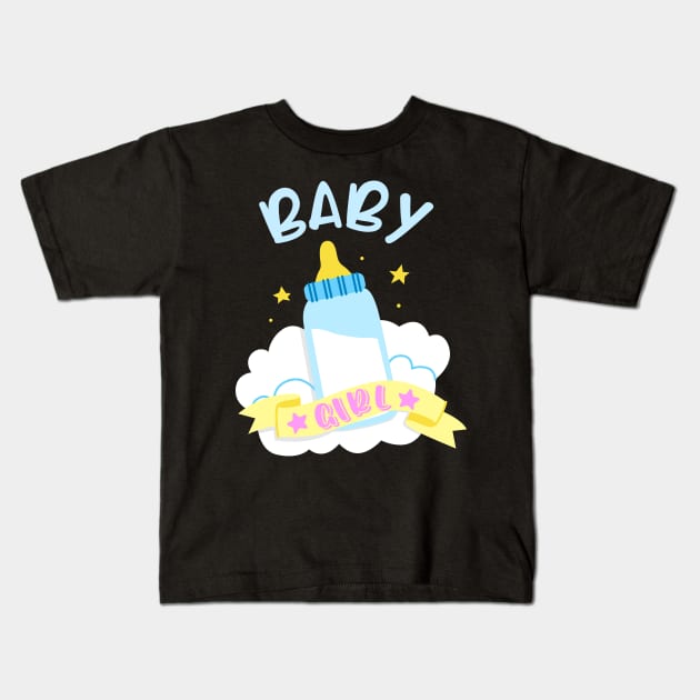 Baby Girl Vial Child Birth Announcement Kids T-Shirt by Foxxy Merch